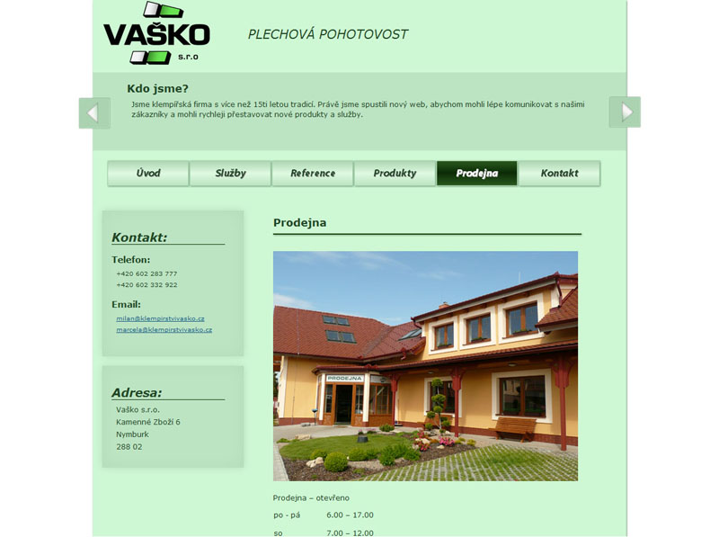 Ukázka naší práce - více v referencích Ukázka naší práce